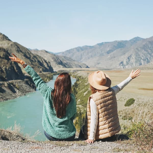 Group of friends traveling